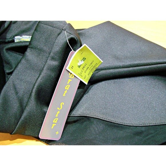 Brat Star Womens Black Elastic Waist Lace Strip Pull On Flare Satin Skirt Small - Picture 5 of 10